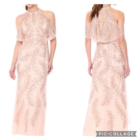 Aidan Mattox cold shoulder beaded gown - Picture 2 of 9